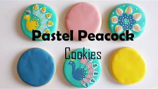 Pastel Peacock Cookie Decorating Guide - KAI Cookie Artistry