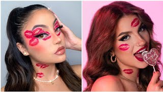 Valentine's Trending Makeup Look😍5 Minute Easy Makeup Tutorial😻Valentine's Makeup Hacks For Beginner