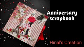 Love scrapbook Tutorial/ How to make Scrapbook / Handmade scrapbook/ Anniversary Scrapbook idea