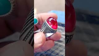 Glass made ruby stones