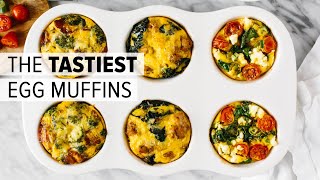 EGG MUFFINS (3 WAYS) | healthy breakfast meal prep recipe