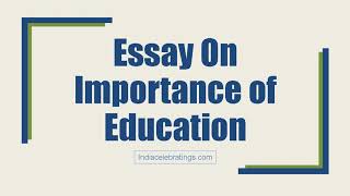 Essay On Importance of Education