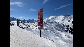 Adelboden Ski Snowboard Swiss Alps Bern land good snow slopes  in January 2024