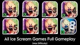 Ice Scream 1 2 3 4 5 6 7 8 - Full Gameplay (Max Difficulty)