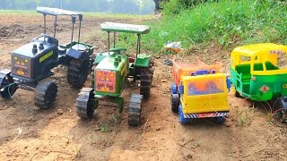 Kids video of tractor pulling CNG stuck in pit @RKTOYS