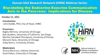 Webinar:  Elucidating the Endocrine Exocrine Communication Axis in the Pancreas