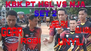 seru!!!  NJA VS KBK PT HSL Set 2 ||  Unyil Aji kidal untung Jaelani turnamen volly ball