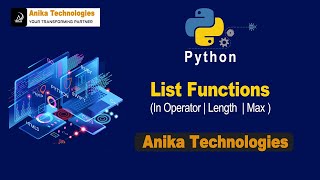 List Functions in Python | Anika Technologies