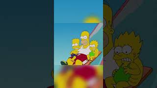 Homer on the slide in the pool with Lisa and Bart #thesimpsons #simpsons #shorts #thesimpsonsviral