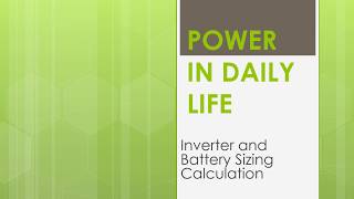 Inverter and Battery Sizing Calculation