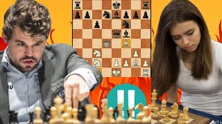 Genius Magnus Carlsen vs Anna Cramling 40