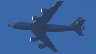 KC-135R Stratotanker flying over my neighborhood