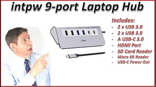 Intpw 9-Port USB-C Laptop Hub with HDMI Output and SD-Card Input Review