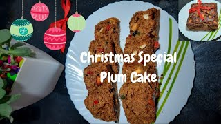 Christmas Special Eggless Plum Cake Recipe || No Alcohol Plum Cake || No Oven Fruit Cake Recipe||