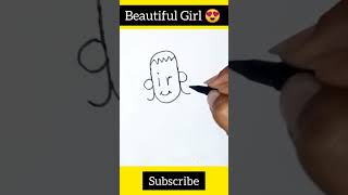 Beautiful Girl Drawing #youtubeshorts #shorts