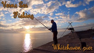 VERNS SEA FISHING | WHITEHAVEN PIER IN CUMBRIA SEA FISHING UK WATCHING THE SUNSET WITH THE WIFE