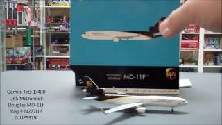 Gemini Jets UPS McDonnell Douglas MD-11F 1/400 Scale Diecast Plane Reg N277UP Model GJUPS379I