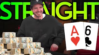 Poker Pro WINS MASSIVE Pot With a STRAIGHT at High Stakes Live Cash Game