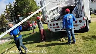 Instalación de carpa 10x20 con plafón plisado