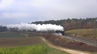 35 1097 und 01 519 mit Sonderzug von Tübingen nach Regensburg bei Alberndorf am 2.12.17