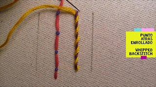 13)* PUNTO ATRÁS ENROLLADO - WHIPPED BACKSTITCH * [Bordado a mano-Hand Embroidery]