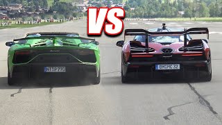 LAMBORGHINI AVENTADOR SVJ vs MCLAREN SENNA! DRAG RACE!