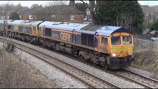 66770 + 66717 at Black Bridge Timperley on 20th February 2021