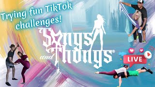 Songs and Thongs try some fun TikTok couple challenges LIVE