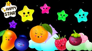 Twinkle Twinkle Little Star Lullaby - Fruits with Stars - Relaxing Animation - Happy Star Dancing