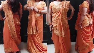 How To Drape Satin Silk Saree Perfectly | Front Pallu Saree Draping Style For Beginners