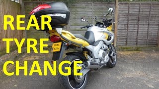 Yamaha TDM 850 4TX rear tyre change & wheel balancing