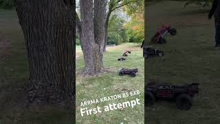 ARRMA Kraton 8s EXB (with the Castle Creations Mamba XLX2 and 2028 800kv motor) first tree flip