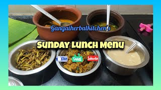 Sunday Lunch: Murungaikai porichakuzhambu,Parupu Rasam,Vazhaikkai Roast,Kovaikkai fry,Paal paayasam