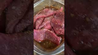 Making Sweet & Hot and Teriyaki Beef Jerky at home #shorts