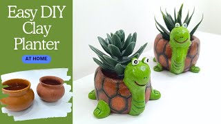 DIY Tortoise Planter at Home | White cement Planters Ideas | Easy Home/Room Decorating Ideas