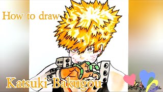 @EZDRAW | How to draw Katsuki Bakugou | My Hero Academia | Drawing for beginners step by step |