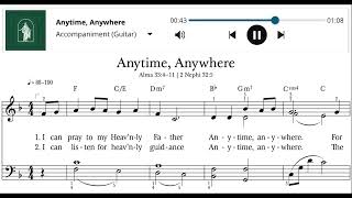 1012 Anytime, Anywhere | Fingerstyle Guitar with SATB SHEET and Chords