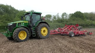 John Deere 7R330 & Horsch Discs Preparing Ground