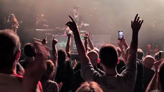 Stevie Vai give guitar to young fan. Barcelona. Emotional moment. brillant