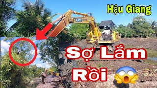 xe cuốc miền tây_máy đào kato lắp mương cũ kê cao bờ bao chống lũ