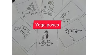 Happy international yoga day to all #Easy drawing yoga poses#art#yoga poses#yt videos