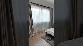 sheer curtains+blackout curtains+SPC flooring a perfect bedroom combo #home #homedecor #curtains