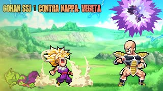 WHAT IF/GOHAN UTILIZA EL SSJ 1 CONTRA NAPPA, VEGETA/#4,#shorts sprite animation