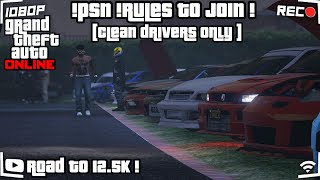 🔵GTA V ONLINE PS4 CarMeet Live|Racing|Cruising|Stunt Jobs|OldGen|Road To 12.5K|🚨