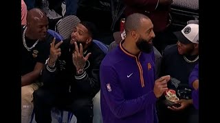 Mavericks fans loudly chant 'OBJ!' with him, Trevon Diggs courtside for game against Phoenix Suns