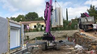 Maison bois au Beausset - Montage des murs 2/2