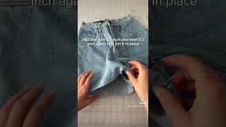 how to hem jeans 🪡#sewing #diy #upcycle