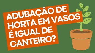 Adubação de horta em vasos é igual de canteiro