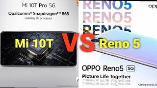 حصريا :مقارنه Mi 10T من شاومي و Reno 5 من اوبو | Mi 10T VS Reno 5