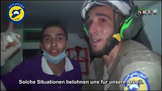 Syrien - Idlib: Baby lebend aus den Trümmern gerettet!